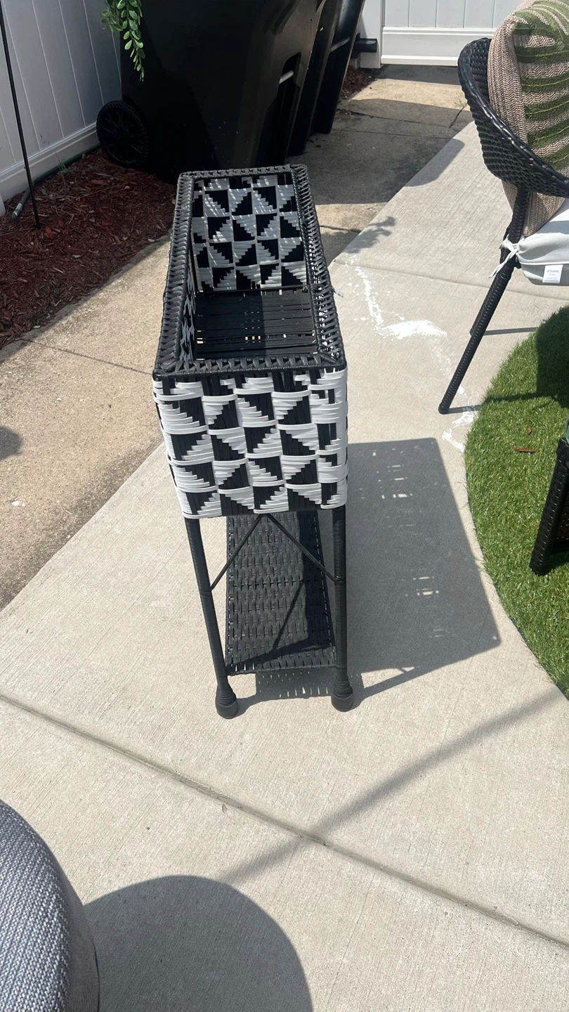 Max Studio Home Black and White Woven Planter Stand - photo 3