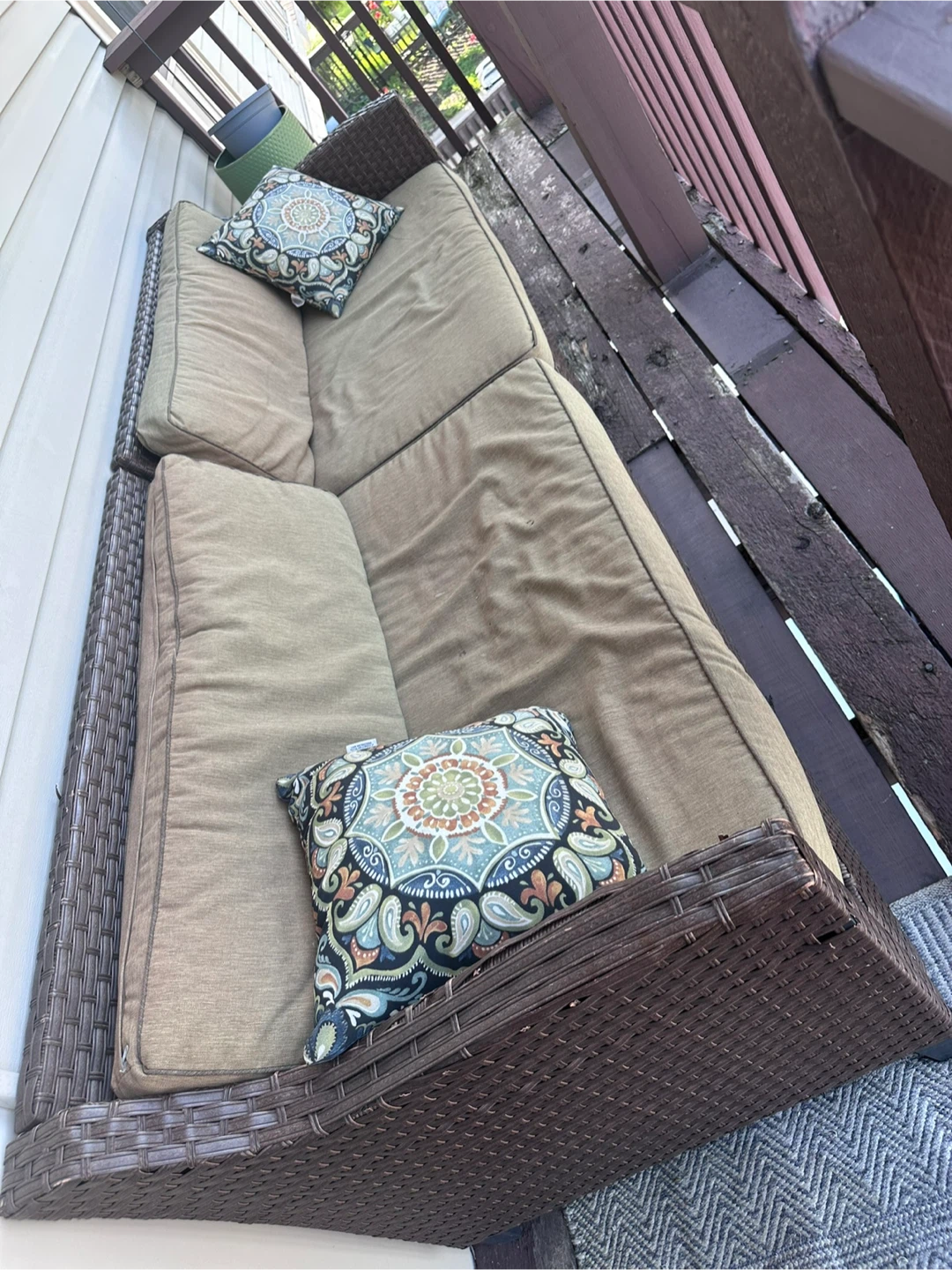 Wicker Outdoor Sectional Sofa with Cushions