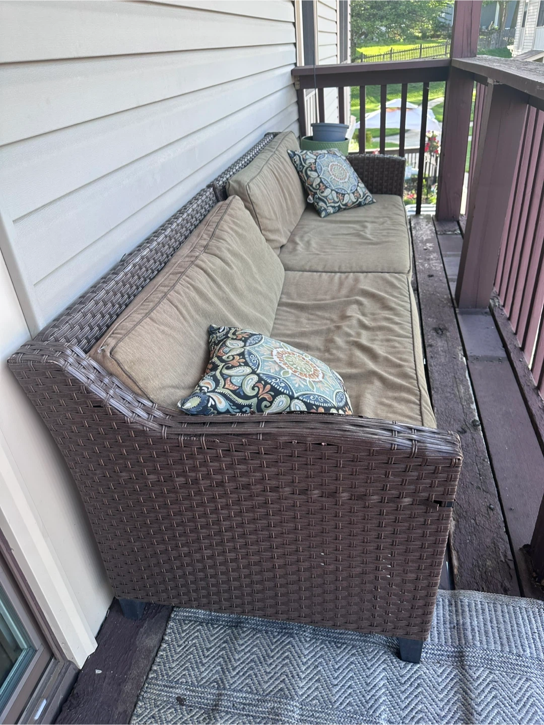Wicker Outdoor Sectional Sofa with Cushions - photo 2