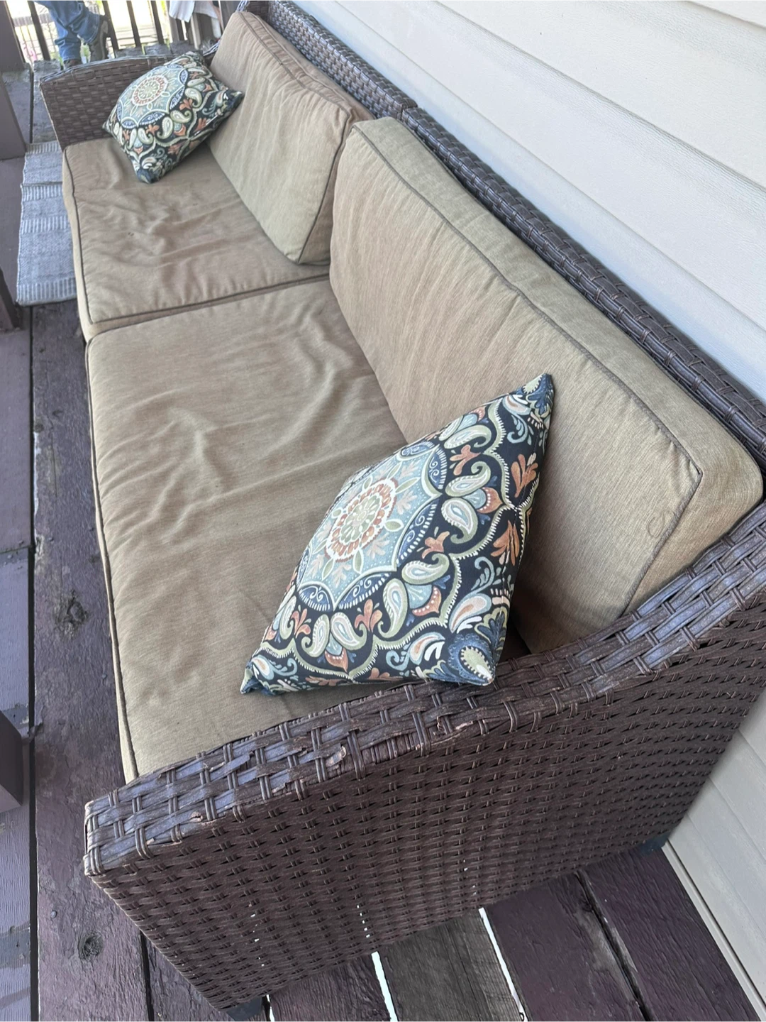 Wicker Outdoor Sectional Sofa with Cushions - photo 3
