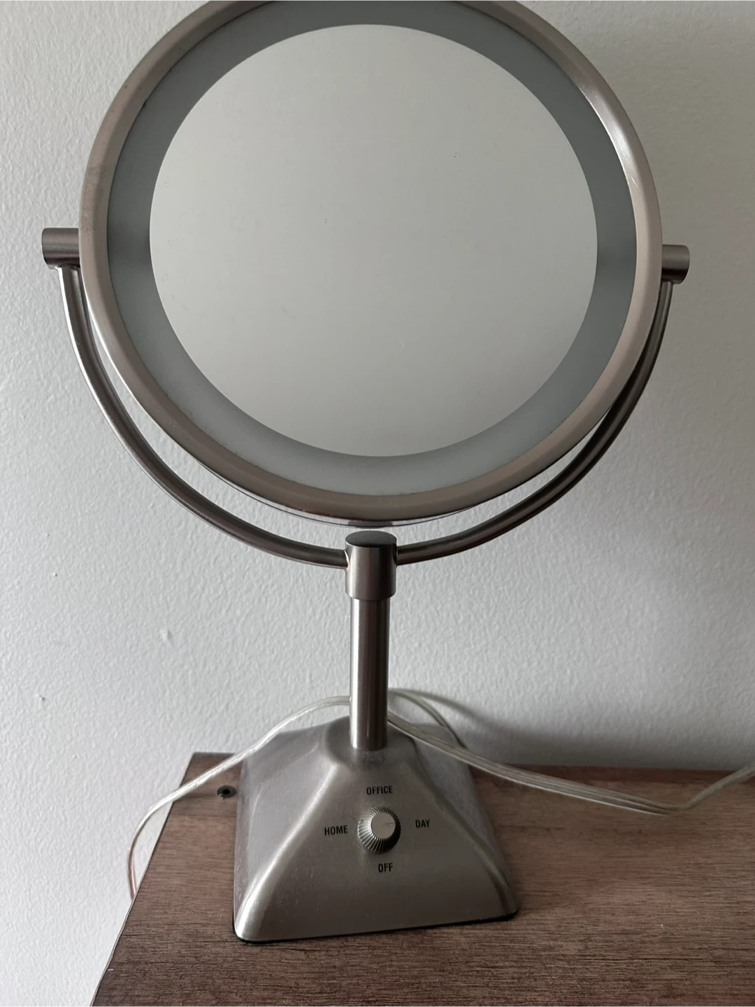 Silver Vanity Mirror with Light