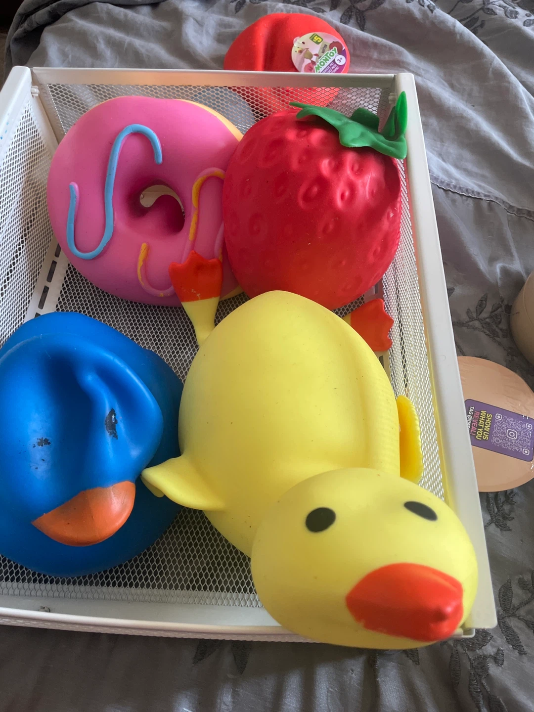 Squishy Toys - Strawberry, Donut, Blue Duck, Yellow Duck