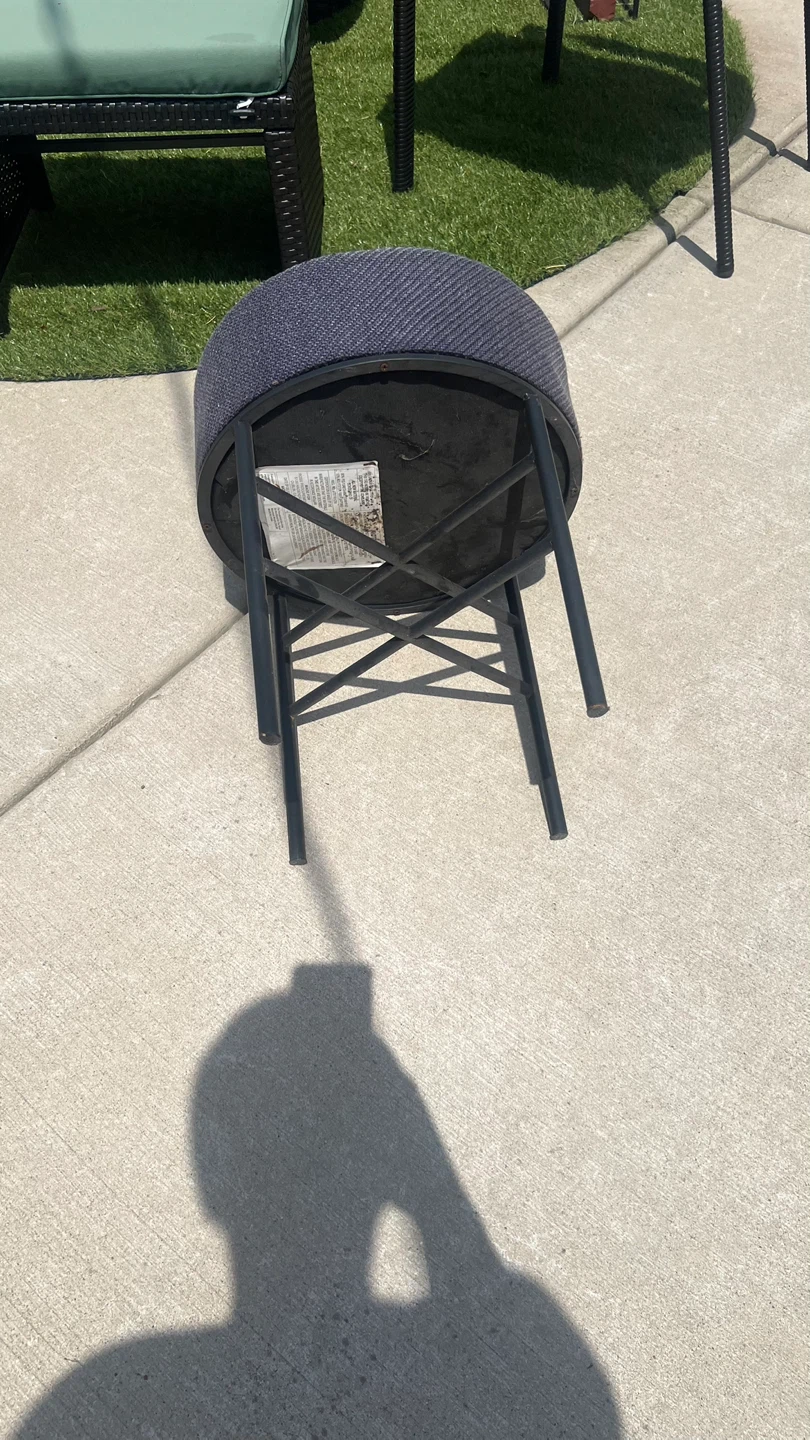 Outdoor Round Upholstered Ottoman Stool - photo 4