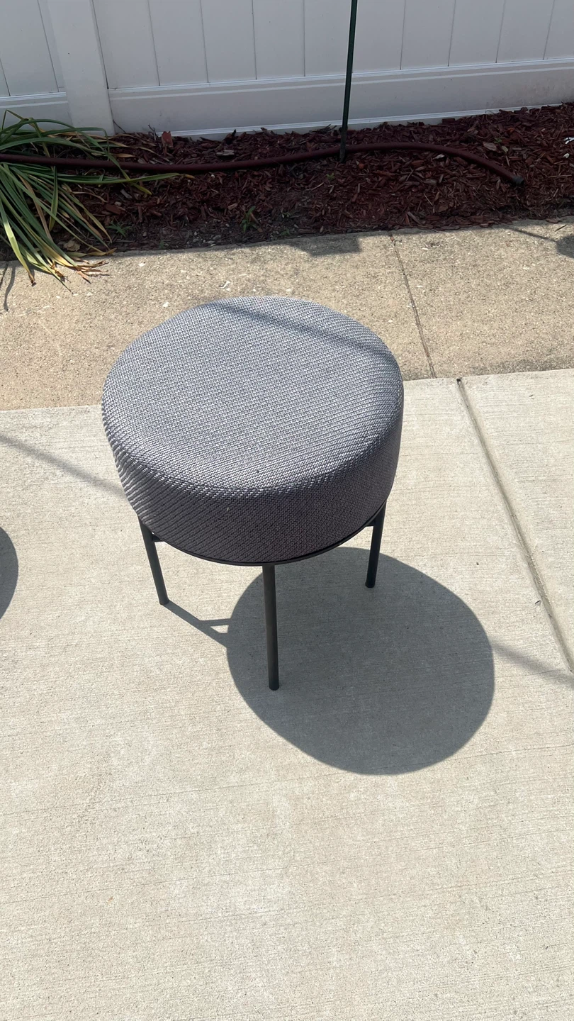 Outdoor Round Upholstered Ottoman Stool