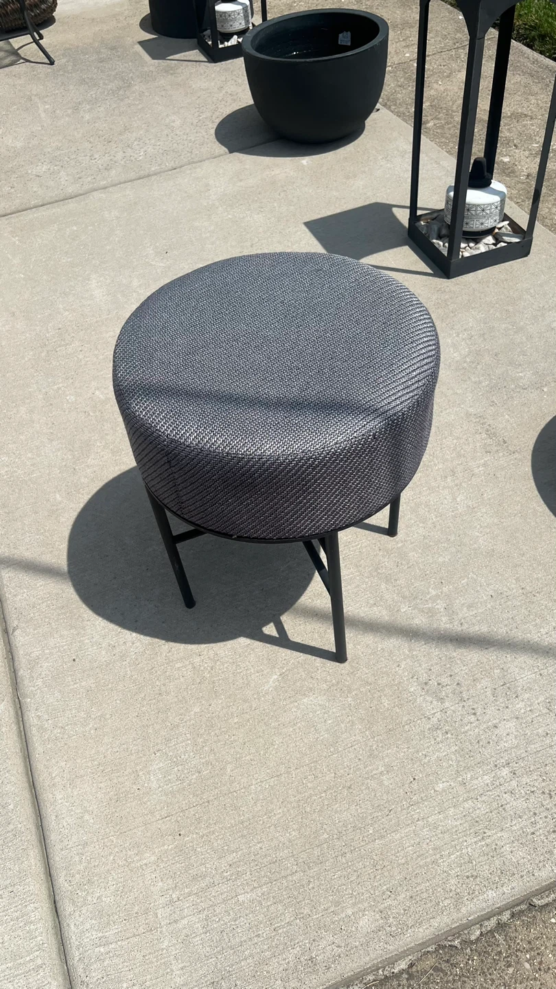 Outdoor Round Upholstered Ottoman Stool - photo 2