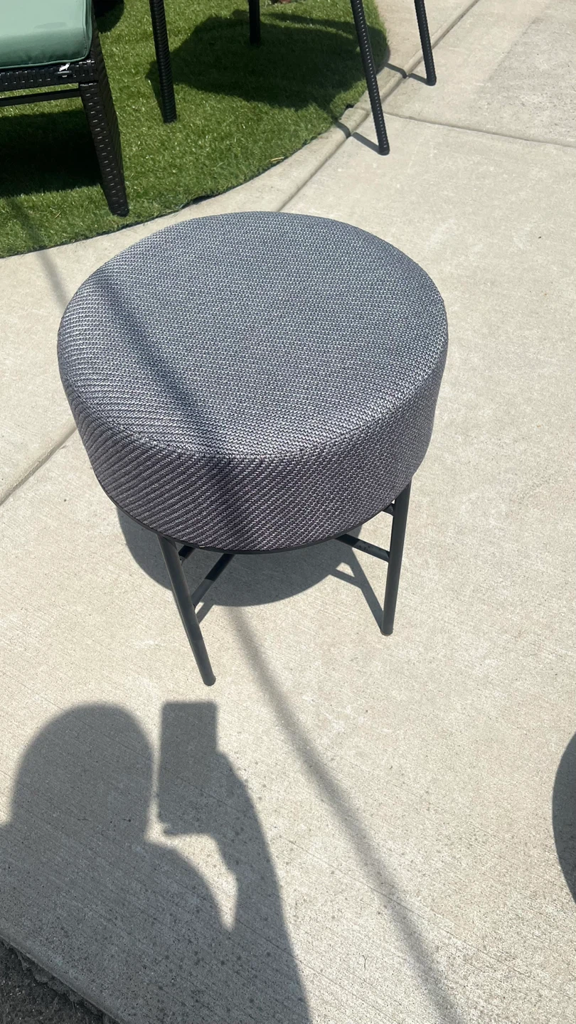 Outdoor Round Upholstered Ottoman Stool - photo 3
