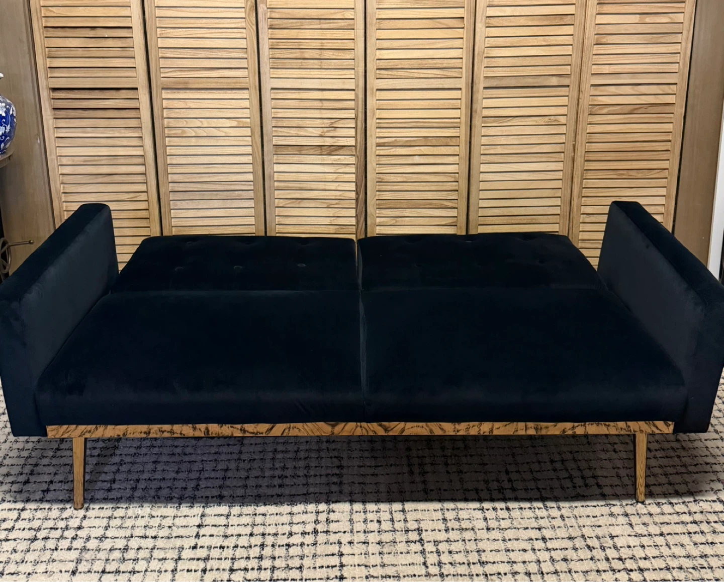 Black Velvet Sofa Bed - photo 4