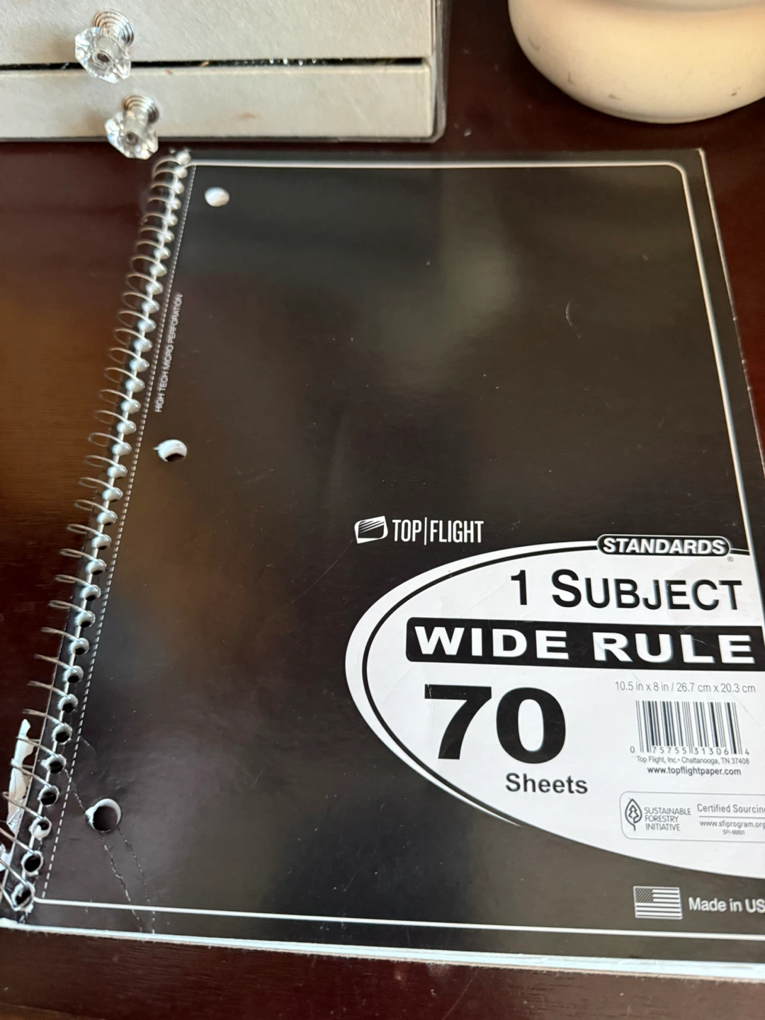 Top Flight 1 Subject Wide Ruled Notebook 70 Sheets