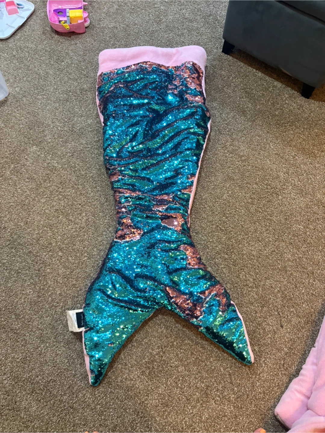 Mermaid Tail Blanket with Pink Lining