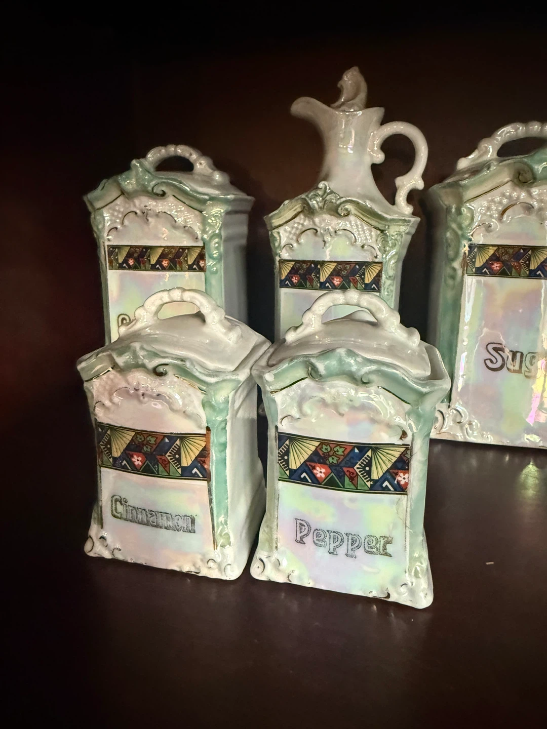 Vintage "M. I. DEPOCG" Porcelain Canister Set - photo 2
