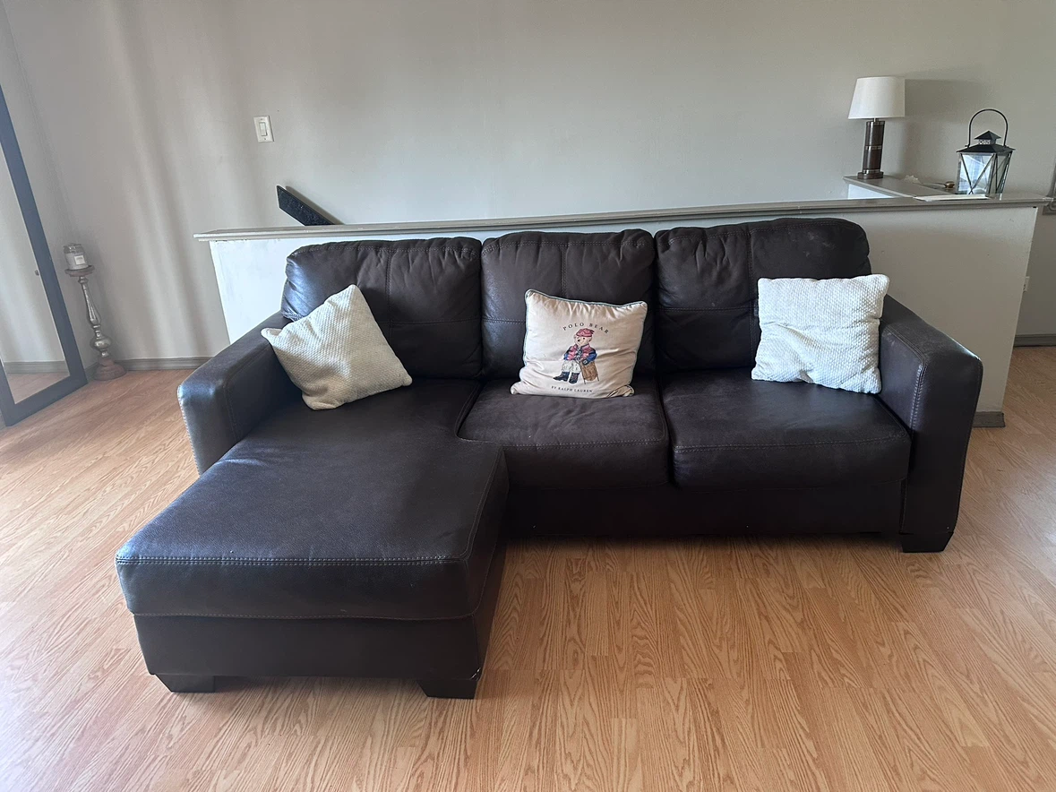 Dark Brown Leather Sectional Sofa