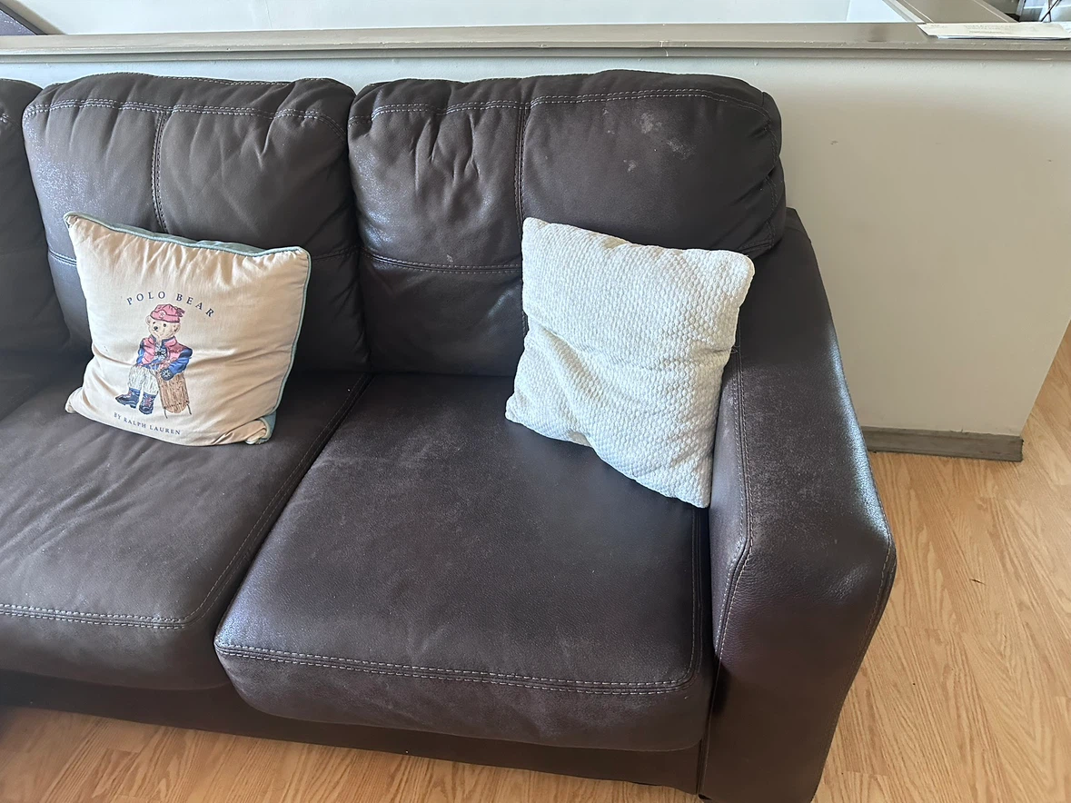 Dark Brown Leather Sectional Sofa - photo 3