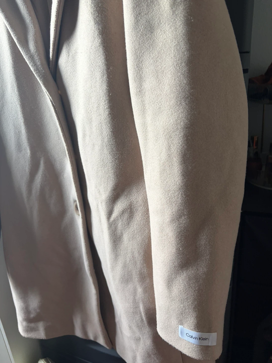 Calvin Klein Women's Beige Wool Blend Coat Size M - photo 3