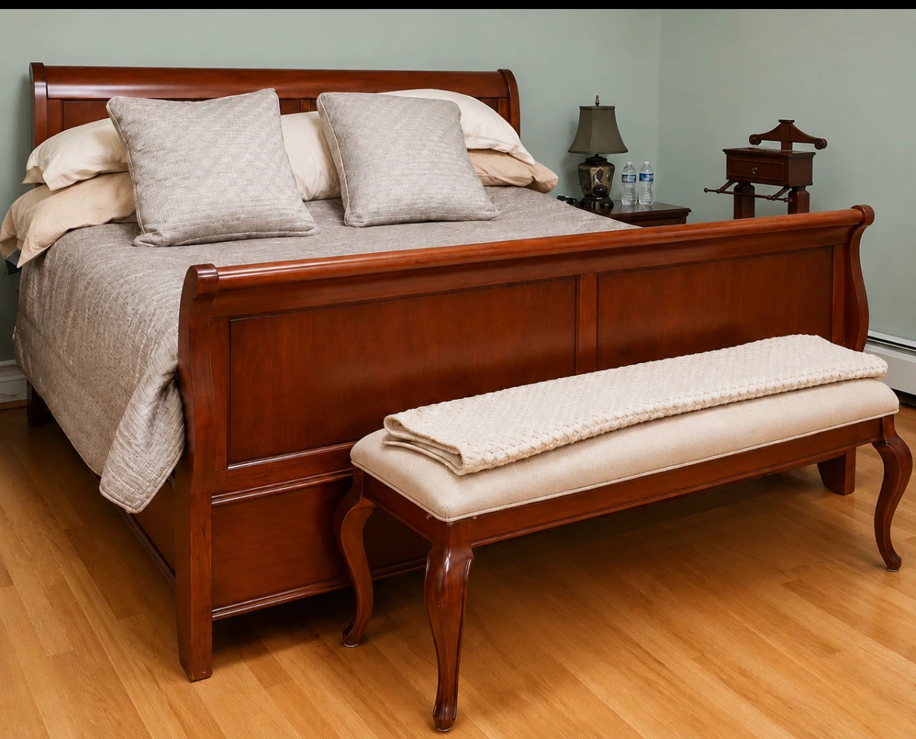 Thomasville king Wooden Sleigh Bed Frame