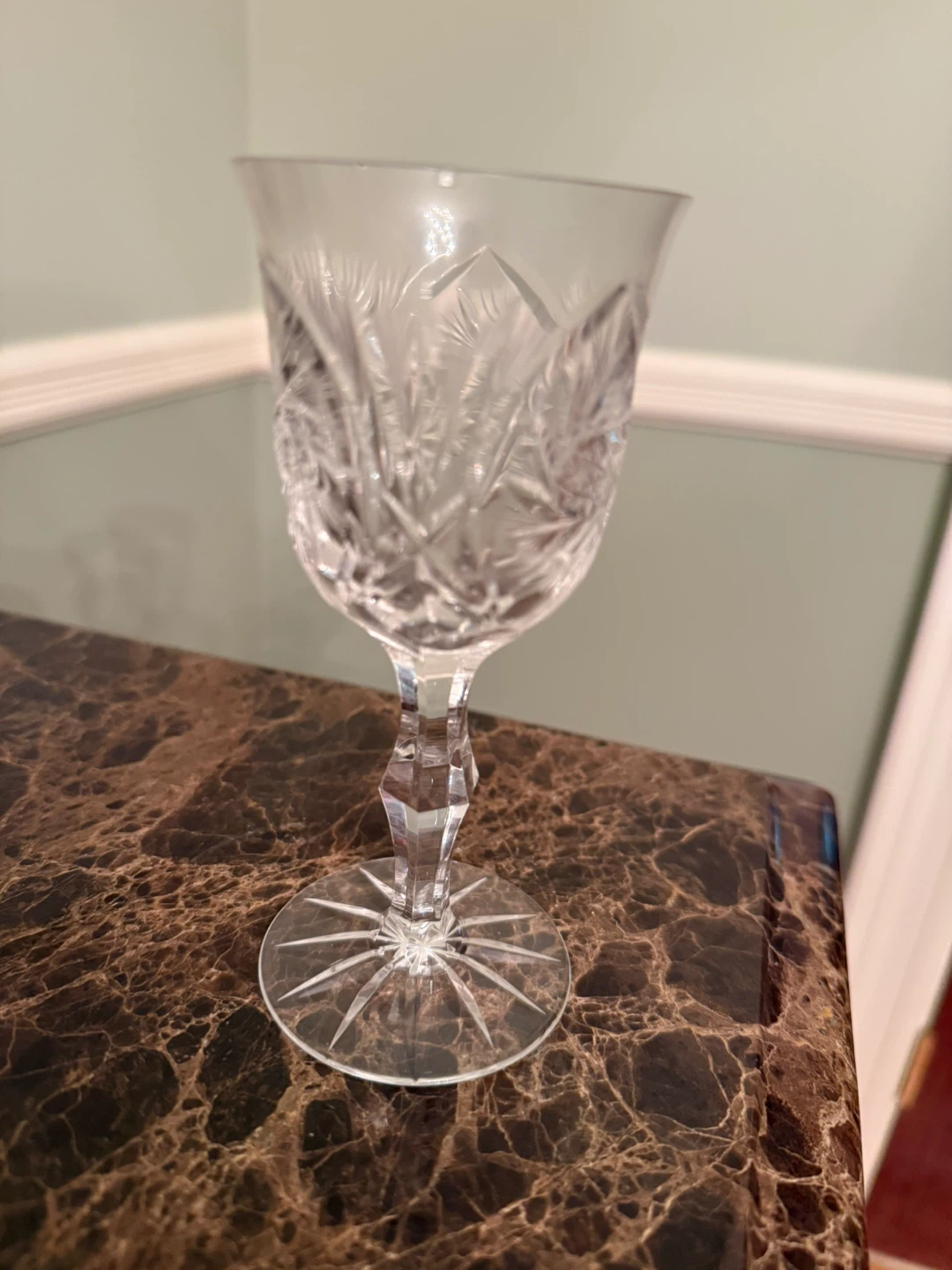 Set of 12 Crystal Cut Glass Wine Goblet