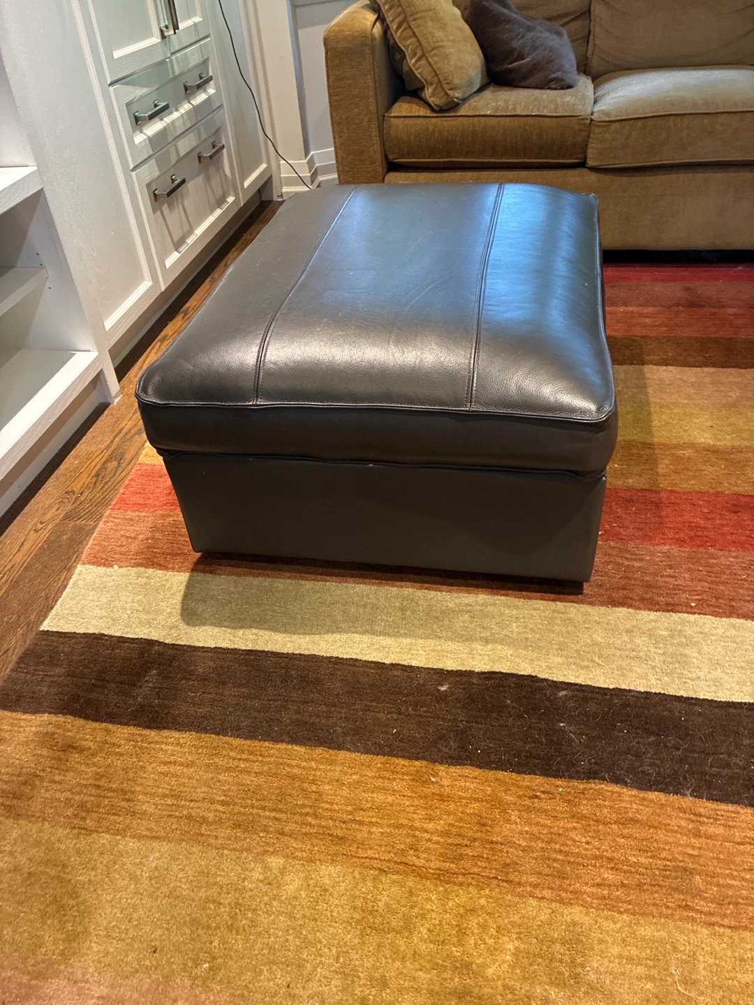 Leather Storage Ottoman