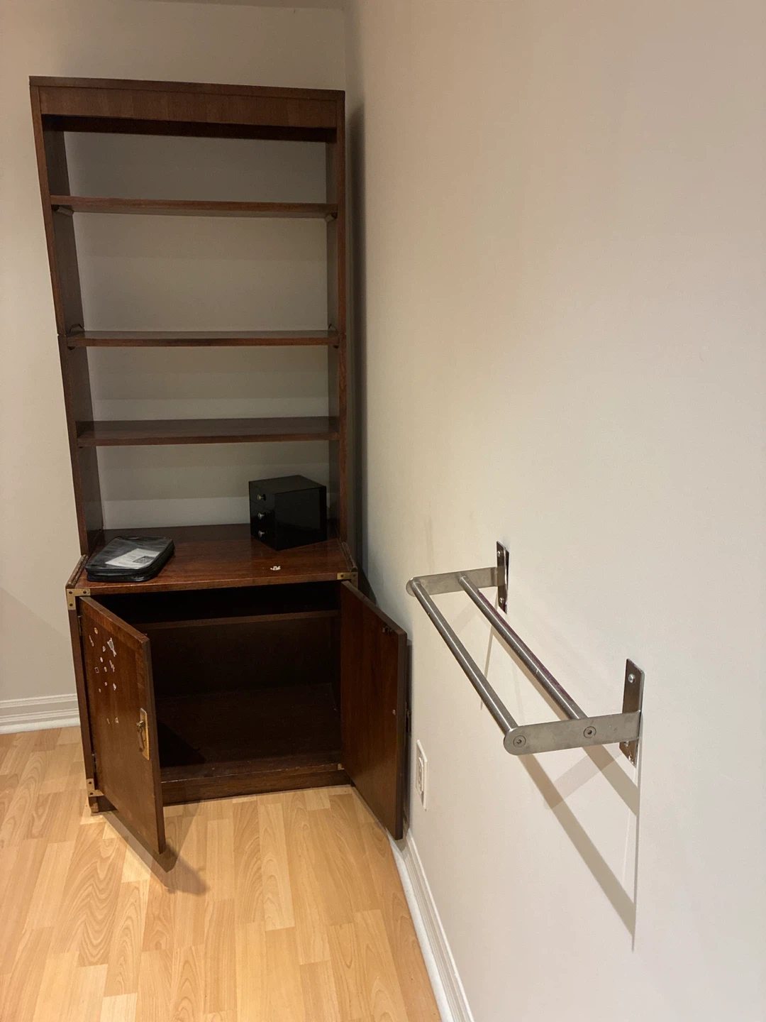 Wooden Bookshelf with Cabinet