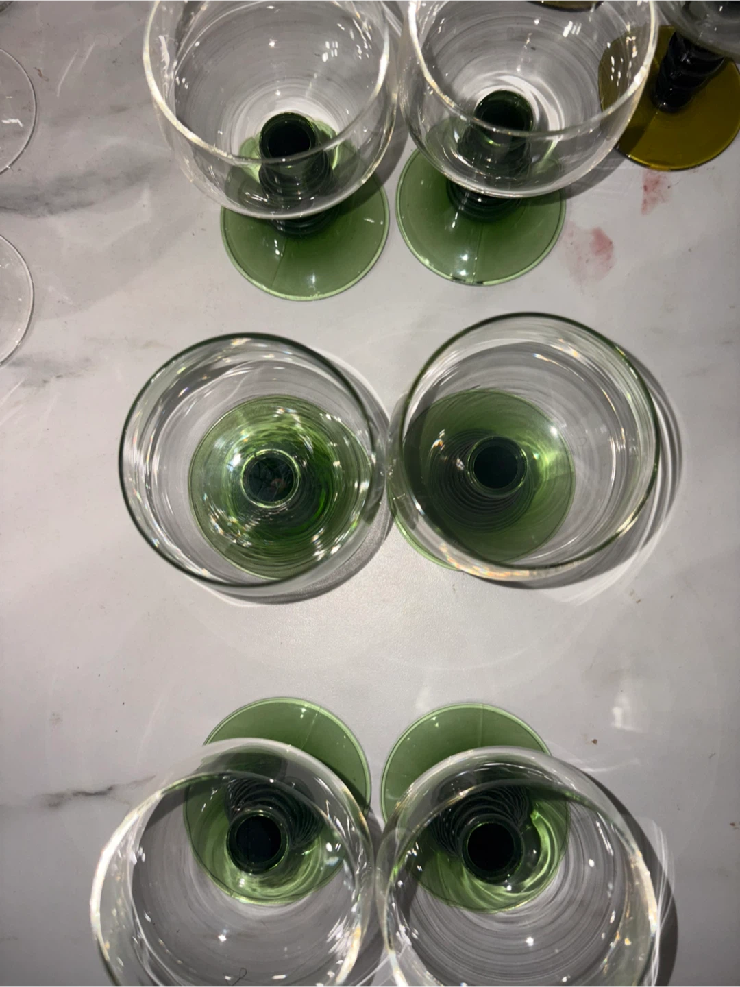 Green Stemmed Wine Glasses - 0.1L - photo 2
