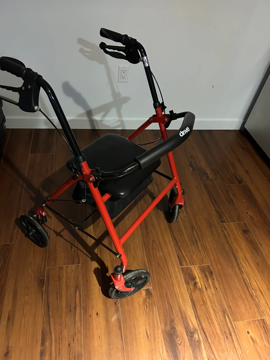 Drive Medical Red Rollator Walker with Seat & Bag