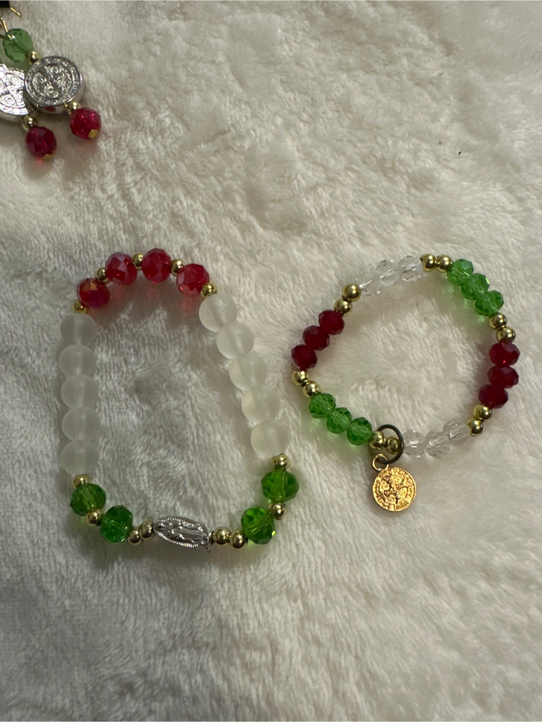 Beaded Bracelet with Miraculous Medal Charm