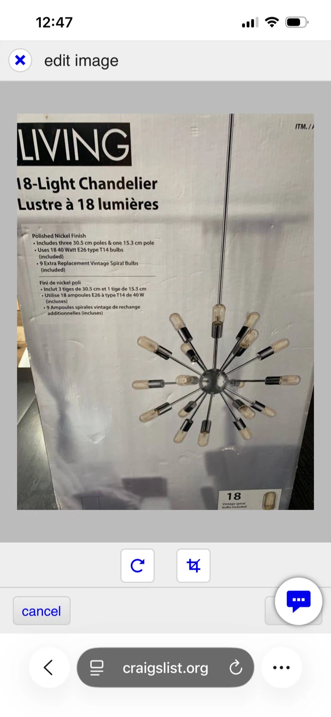 18-Light Chandelier - Polished Nickel Finish - photo 4