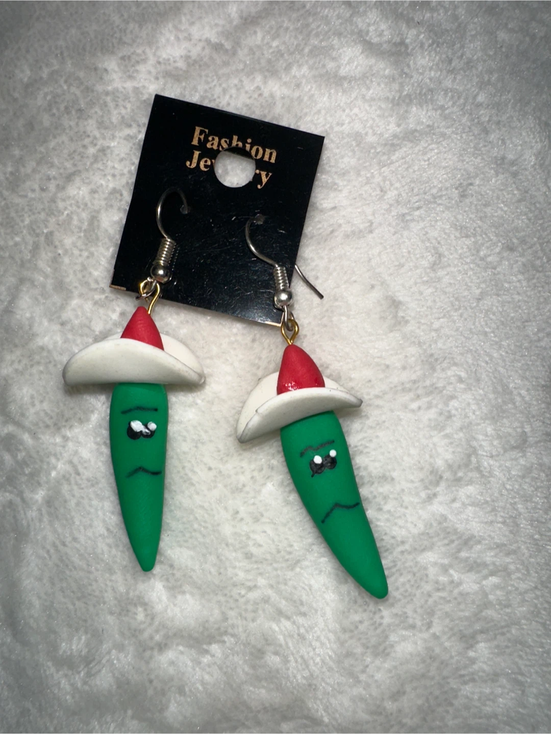 Handmade Green Chili Pepper Earrings