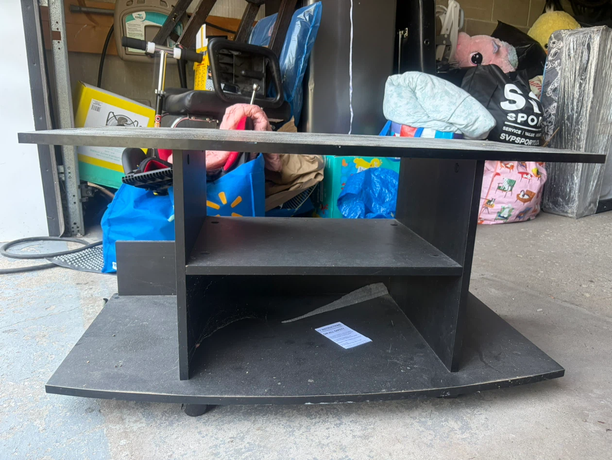Black TV Stand with Shelves