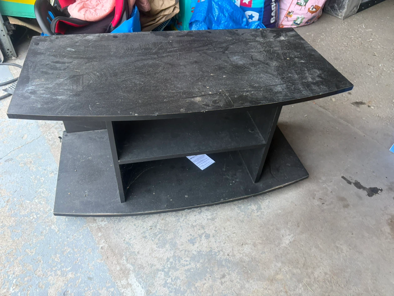 Black TV Stand with Shelves - photo 2