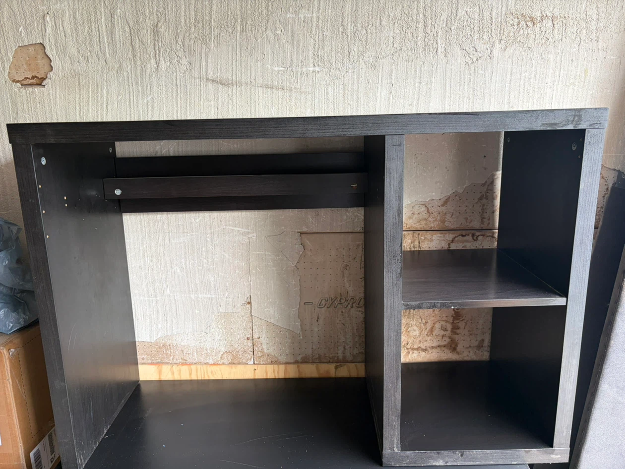 Dark Brown Desk with Shelving - photo 2