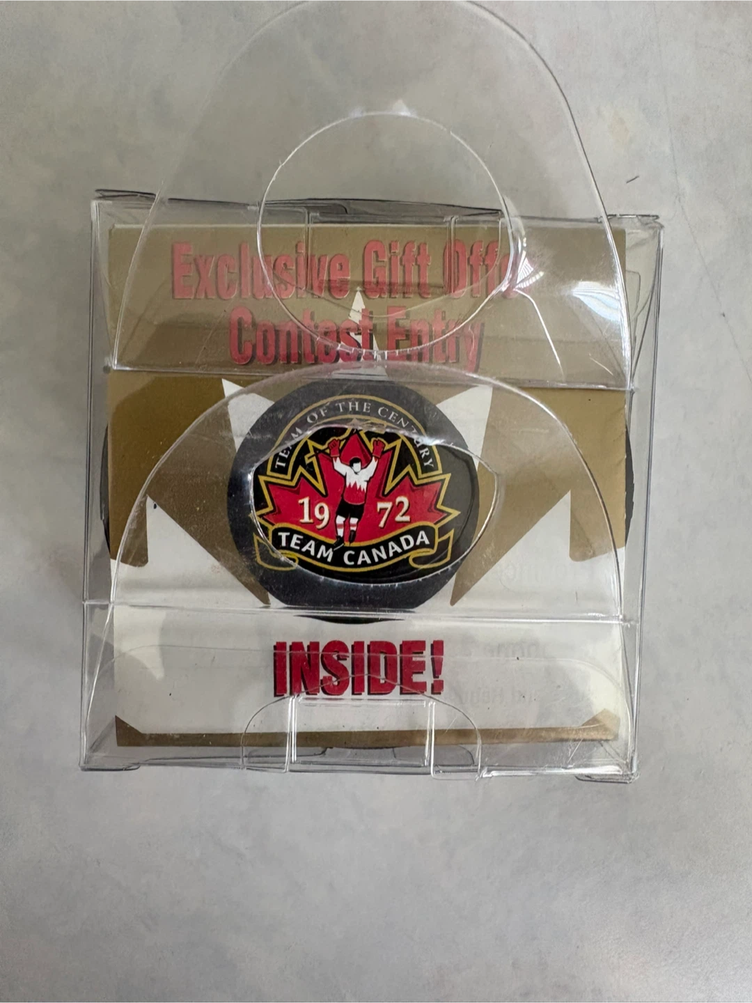 Team Canada 1972 Jocelyn Guevremont Hockey Puck - photo 2