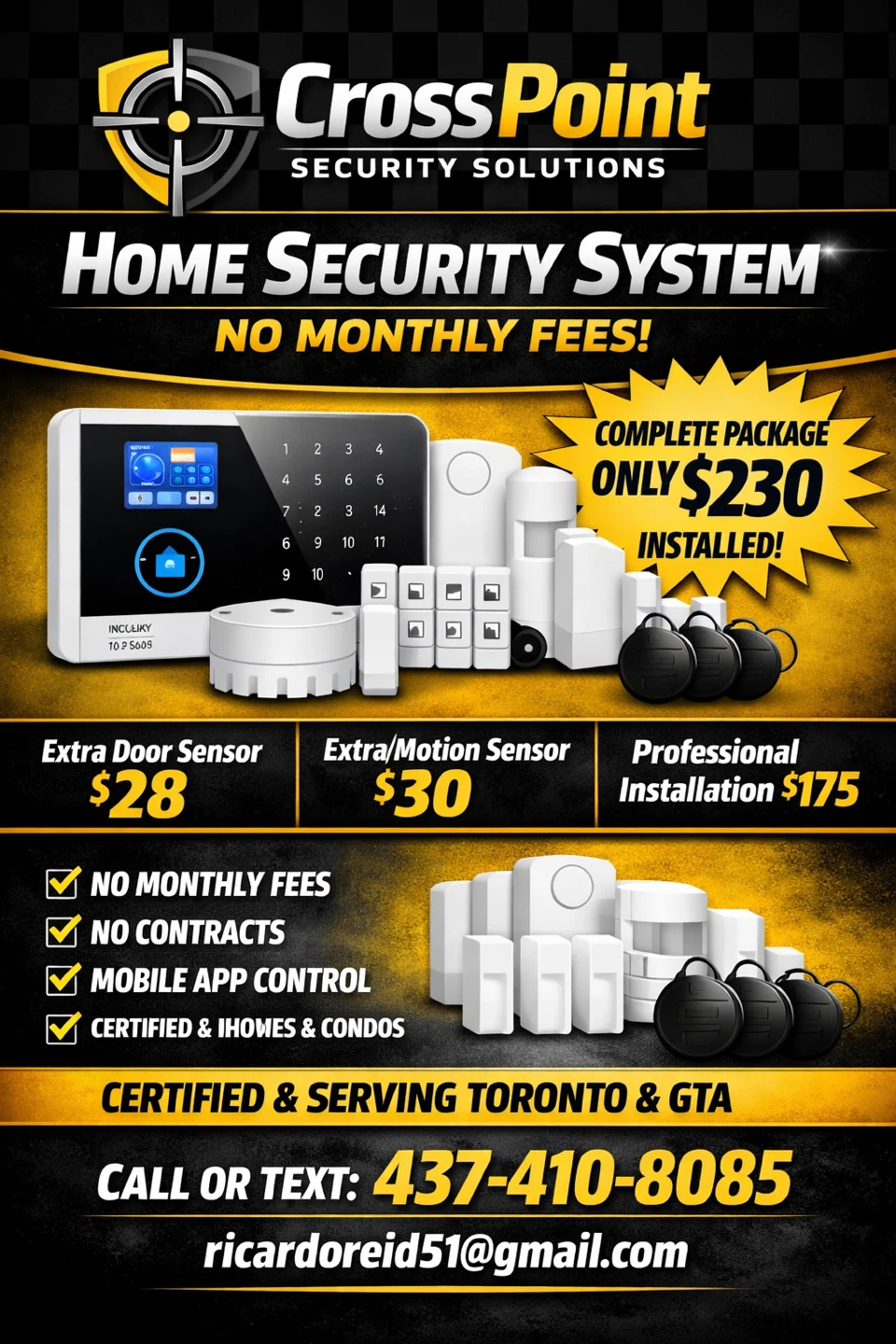 CrossPoint Home Security System Complete Package