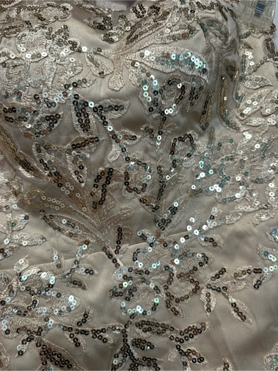 Embellished One-Shoulder Cream Maxi Dress - photo 4