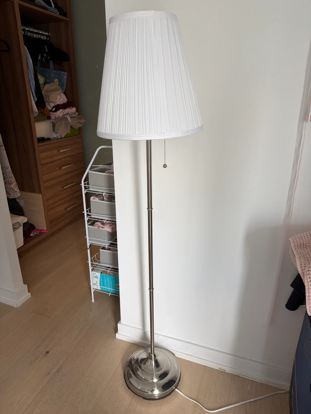 White Pleated Floor Lamp