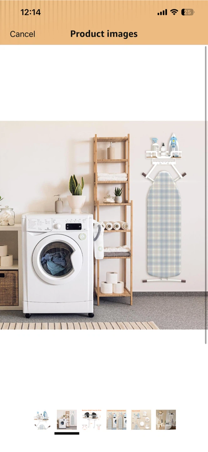 Over-the-Door Ironing Board Holder with Storage Shelf - photo 2