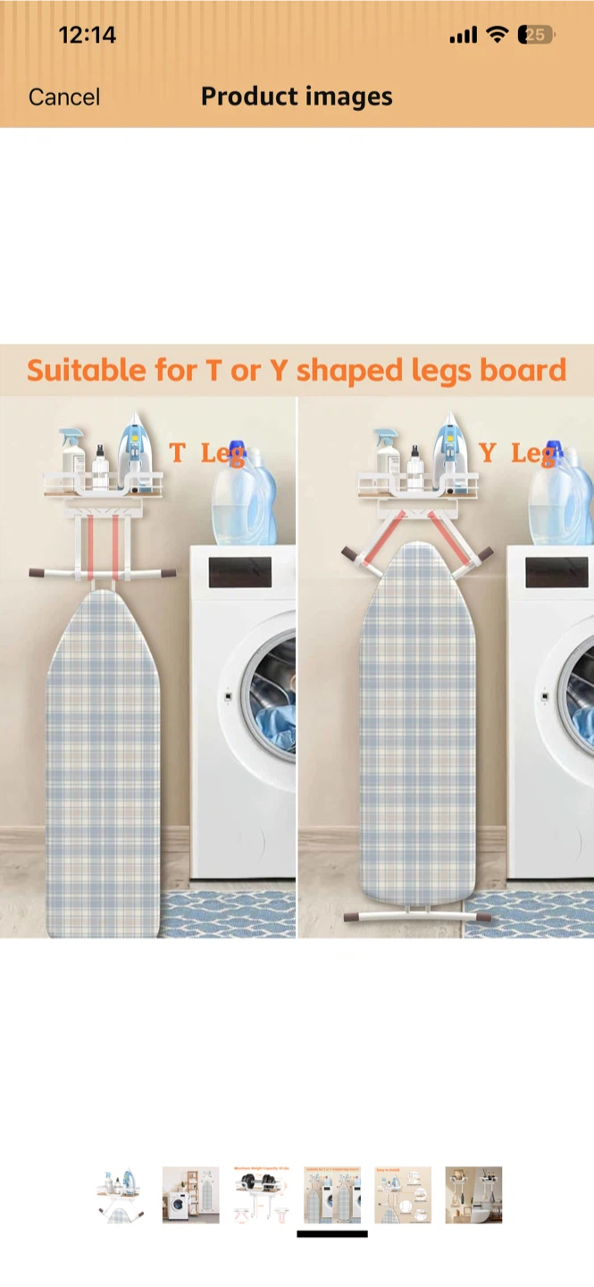 Over-the-Door Ironing Board Holder with Storage Shelf - photo 3