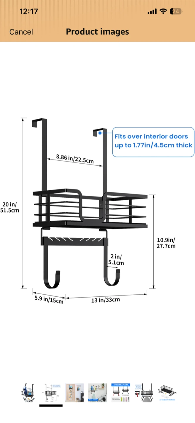 Over-the-Door Ironing Board Holder with Storage Shelf - photo 4