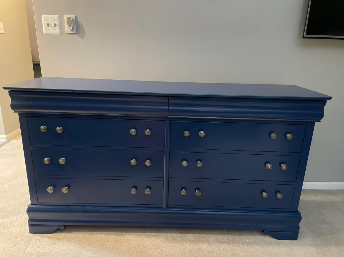 Navy Blue 8 Drawer Dresser Broyhill furniture