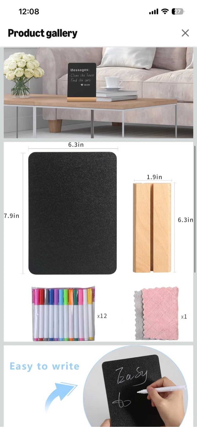 Mini Chalkboard Sign with 12 Markers - photo 3