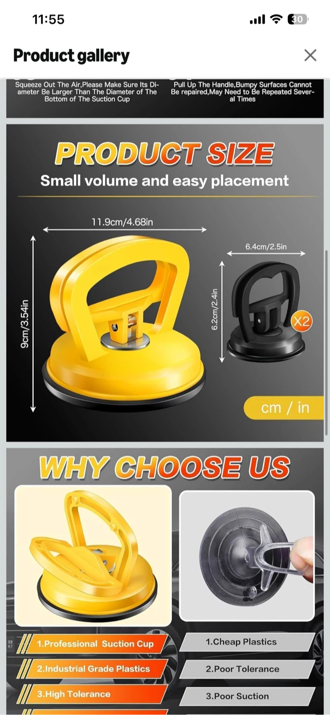 HORFUTY 3 Pack Car Dent Puller Suction Cups - photo 3