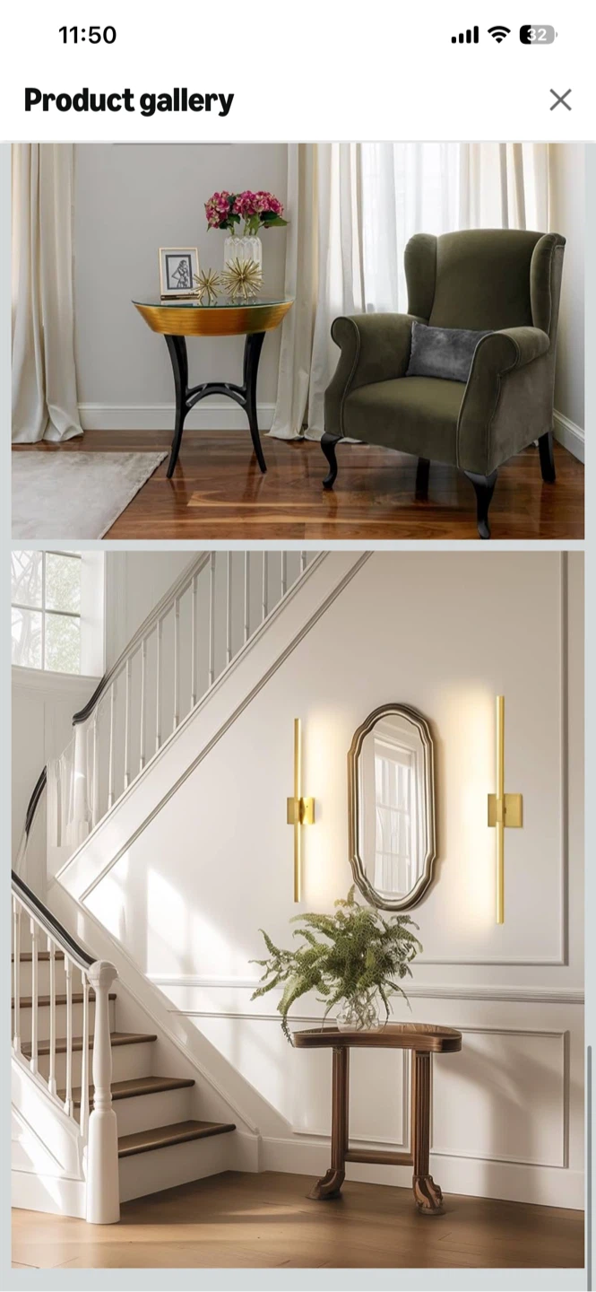 rechargable  Wall Sconce Light - 24" Gold - photo 5
