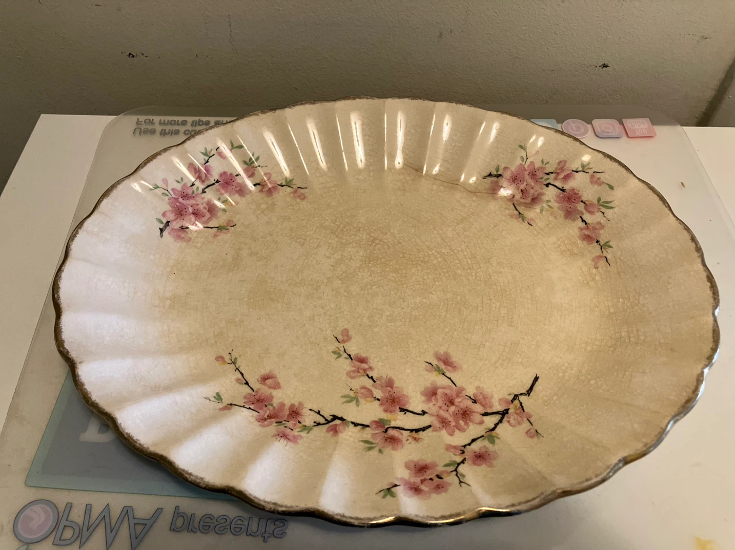 British Empire Ware Peach Blossom Serving Platter-12”x9.5”