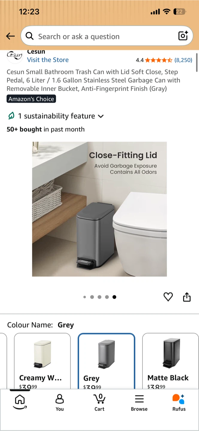 Cesun Small Bathroom Trash Can - photo 2