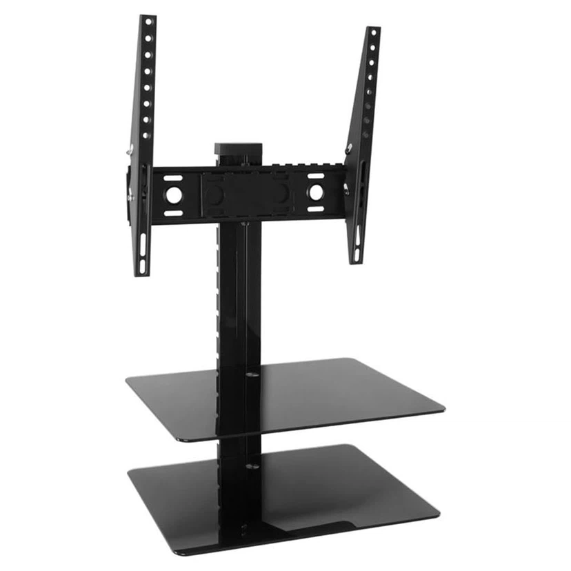 Tilt and Turn TV Mount with 2 AV Shelves