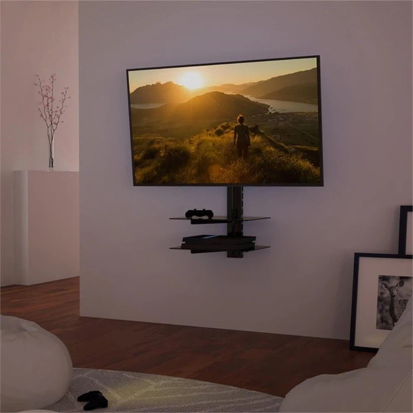 Tilt and Turn TV Mount with 2 AV Shelves - photo 2