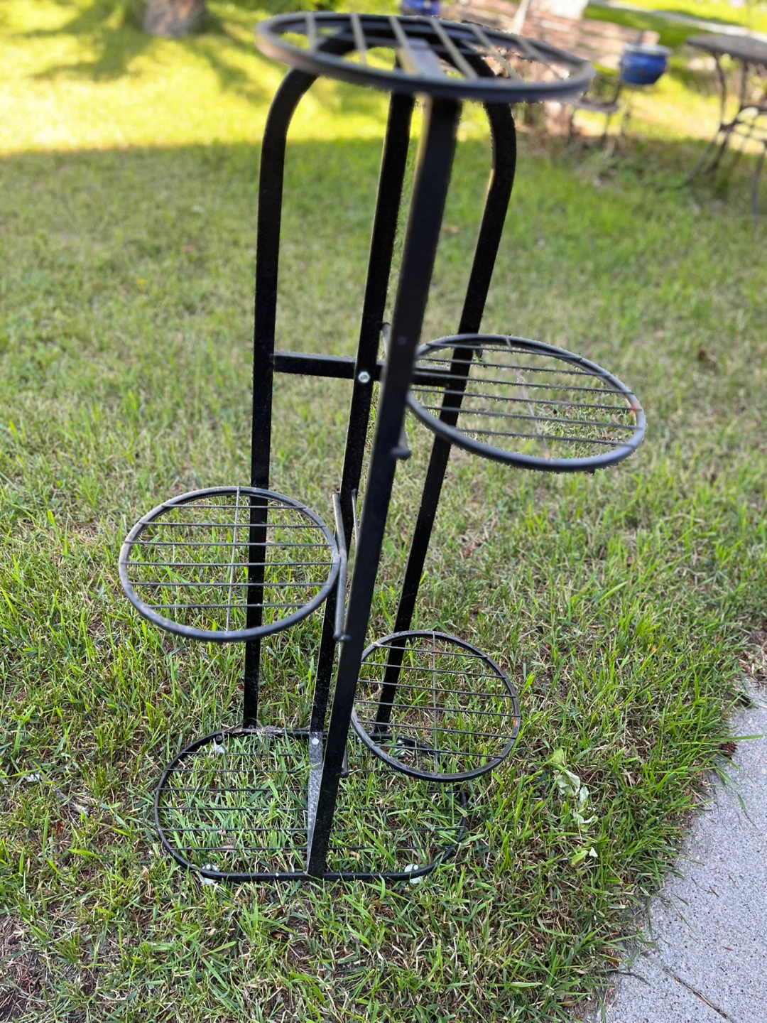 Plant Stand, Black Metal,  4-Tier