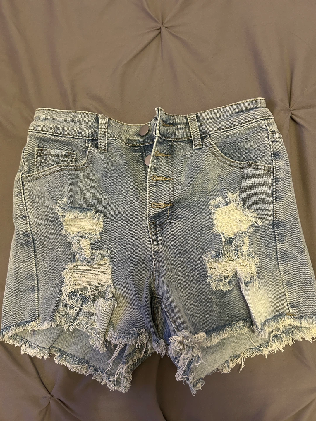 Distressed Denim Shorts