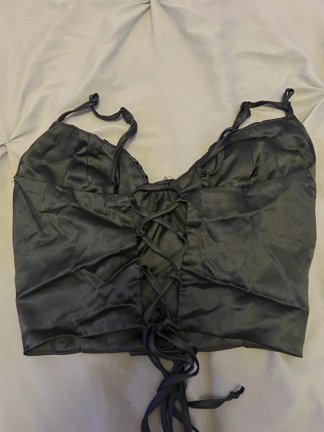 Black Satin Corset Top - photo 2