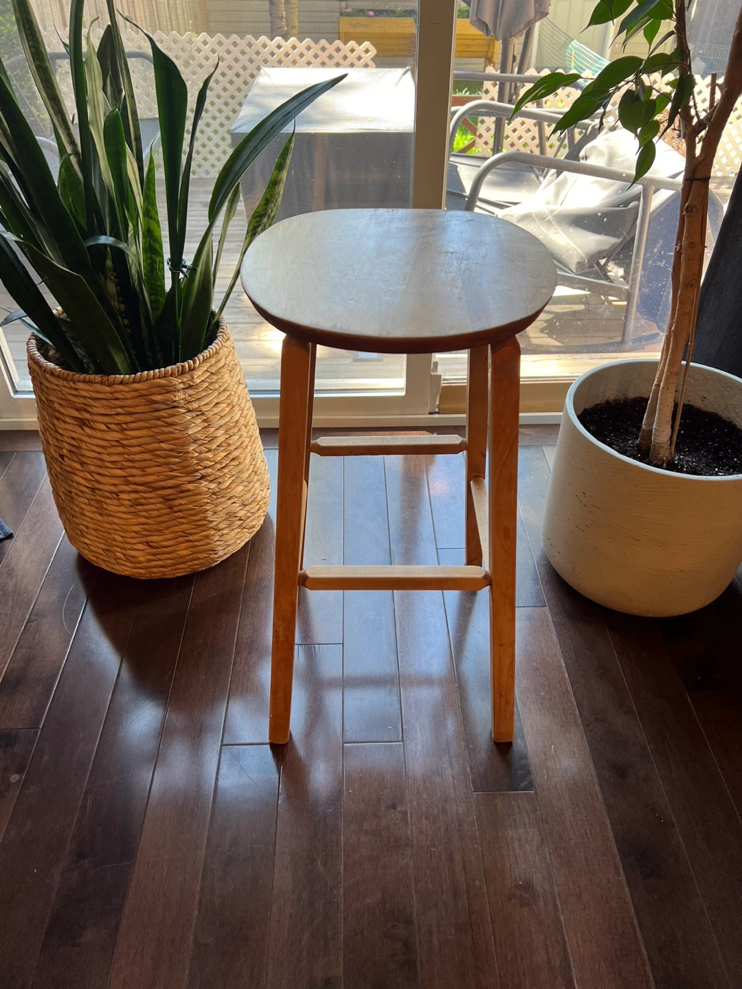 Vintage Handmade Solid Wood Plant Stand/Accent Stool - photo 3