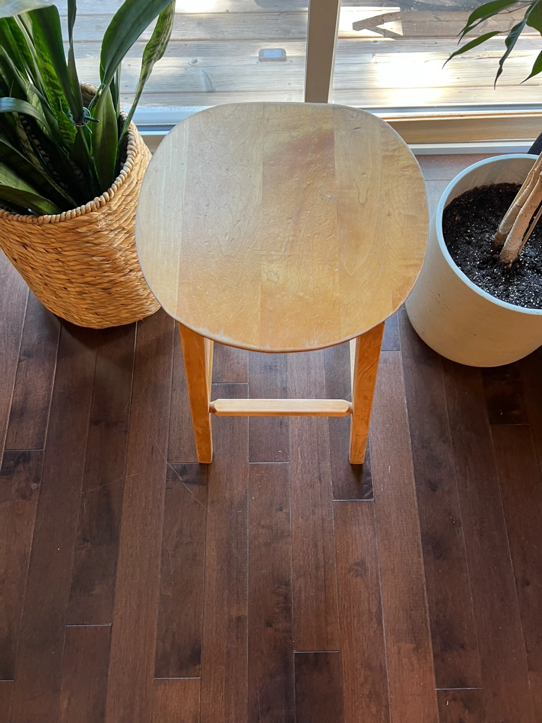 Vintage Handmade Solid Wood Plant Stand/Accent Stool - photo 4