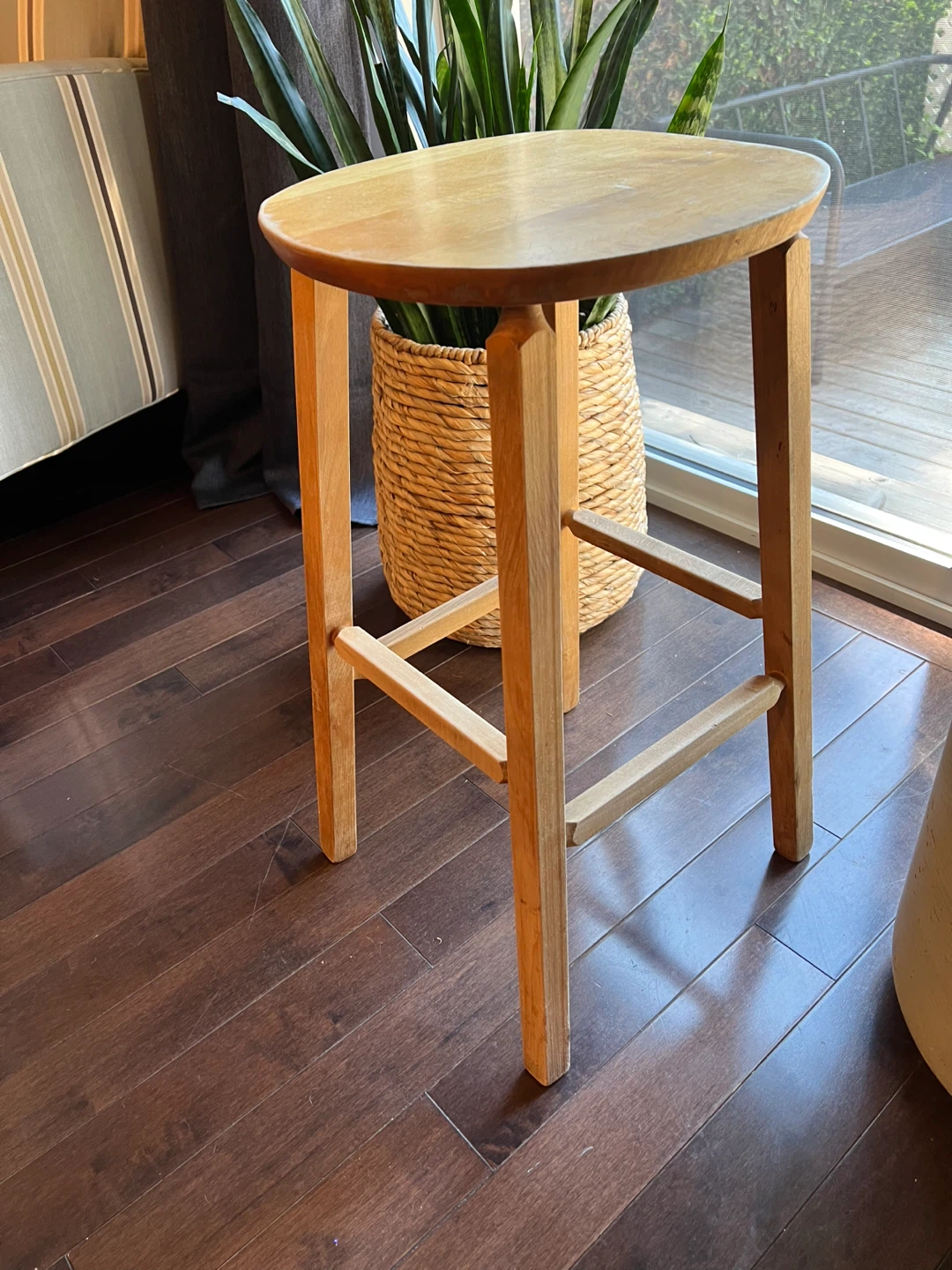 Vintage Handmade Solid Wood Plant Stand/Accent Stool - photo 5